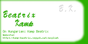 beatrix kamp business card